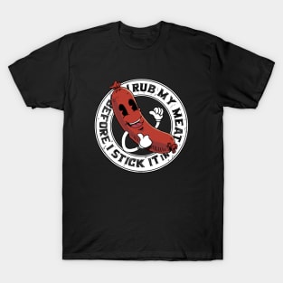 I Rub My Meat Before I Stick It In funny vintage grilling sausage design T-Shirt